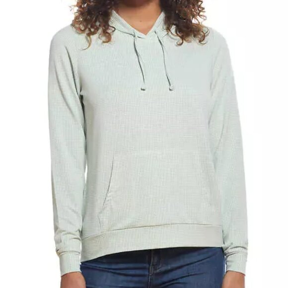 Weatherproof Vintage Women's Green Surf Spray Gingham Long Sleeves Hoodie Medium - Picture 6 of 7